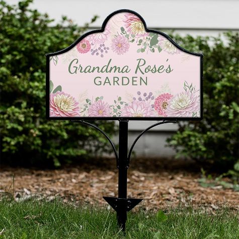Personalized Magnet Yard Sign - Pink Flowers
