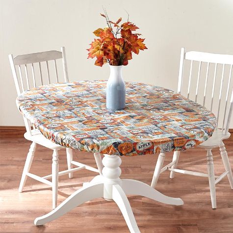 Custom Fit Harvest Table Covers - Harvest Patchwork Oval