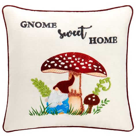 Mushroom Garden Accent Pillows - Mushroom Gnome Sweet Gnome