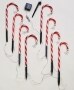 Set of 8 Solar Candy Cane Stakes with Star Accent