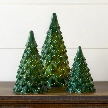 Alpine Winter Lighted Ceramic Green Trees