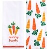 Sets of 2 Easter Bunny Embroidered Kitchen Towels - Treats