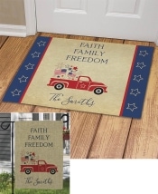 Personalized Patriotic Truck Doormats or Garden Flag