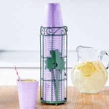Decorative Floral Plastic Cup Holder
