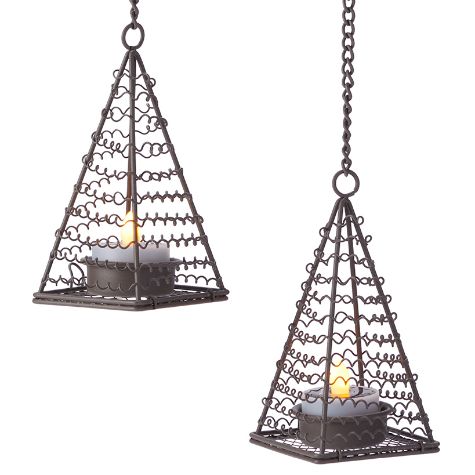 Sets of 2 Solar Tea Light Danglers - Pyramids