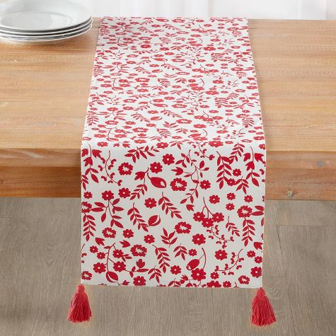 Red Floral Set of 4 Placemats or Runner - Red Floral Runner