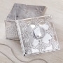 Plastic Silver Jewelry Box with Rhinestone