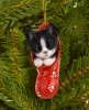 Dog Breed or Cat Ornaments - Black and White Cat