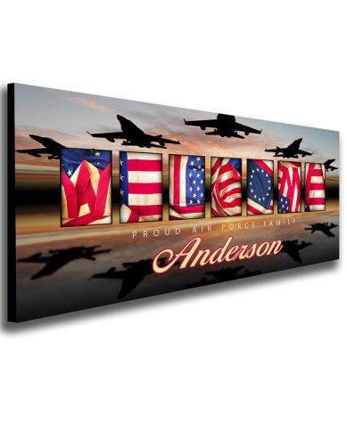 Personalized Proud Military Family Art - Air Force 6" x 18"