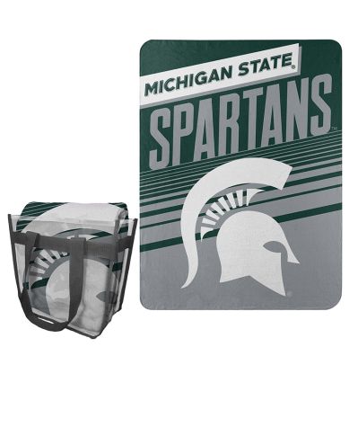 Collegiate Fleece Throw with Tote - Michigan State