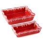 Sets of 2 Wavy Edge Rectangle Bakeware - Red