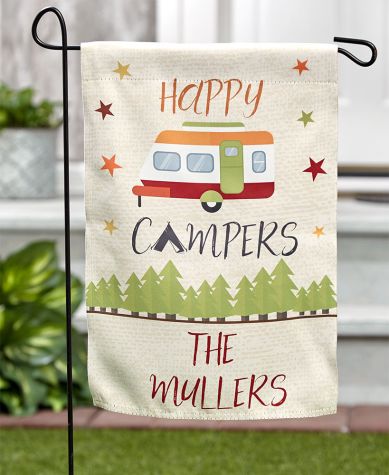 Personalized Double-Sided Garden Flags - Happy Camper