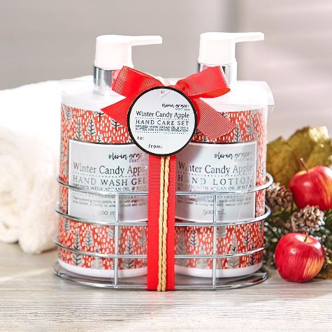 Hand Soap and Lotion Caddy Sets - Winter Candy Apple