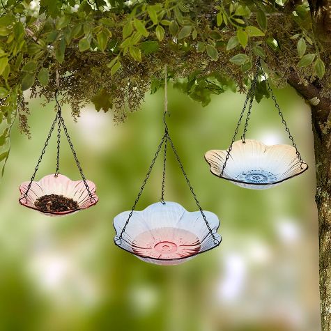 Hanging Glass Birdbaths