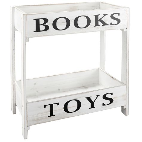 Children's Storage Units - White Books and Toys Storage