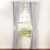Aidan Stripe Window Curtain or Accent Pillows - Light Gray Panel with Tie Back