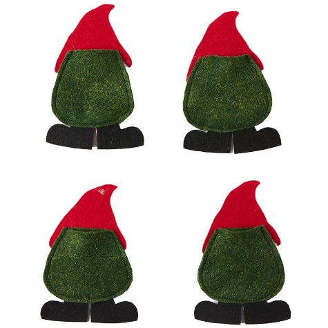 Set of 4 Flatware Holders - Gnomes