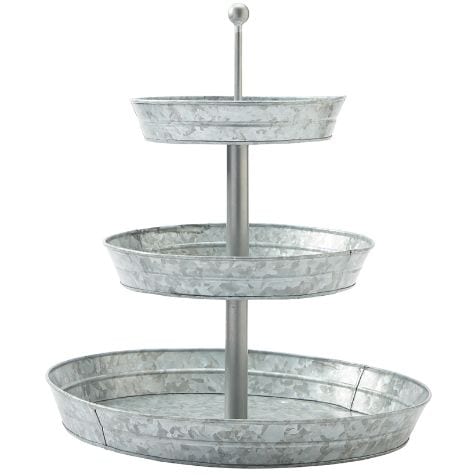 Galvanized Metal Serving Collection - 3-Tier Serving Tray