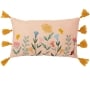 Springtime Floral Accent Pillow with Tassels