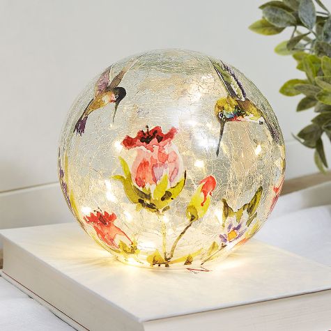 Themed Lighted Glass Globes - Hummingbird