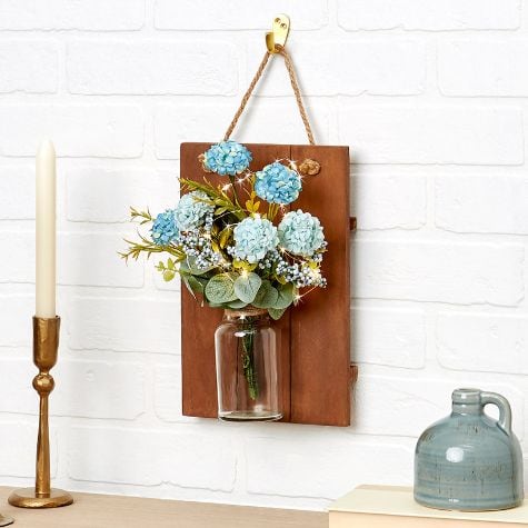 Floral Wall Sconces - Hydrangea Flowers