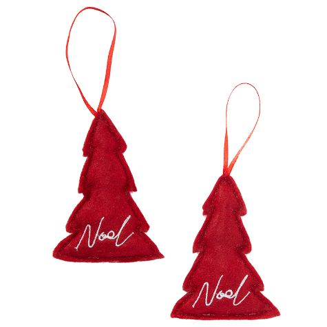 Sets of 2 Plush Tree Ornaments - Noel