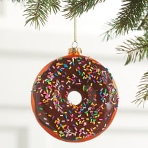 Handpainted Glass Donut Ornament