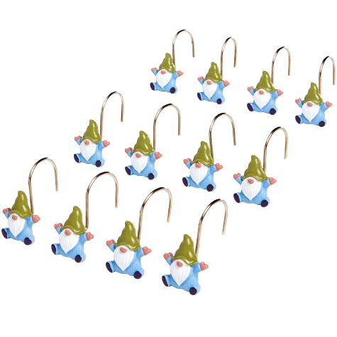 Gnome Burst Bath Collection - Set of 12 Shower Hooks