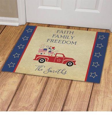Personalized Patriotic Truck Doormats or Garden Flag - 18" x 24" Doormat