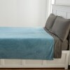 Plush Bed Blankets - Farmhouse Blue Twin