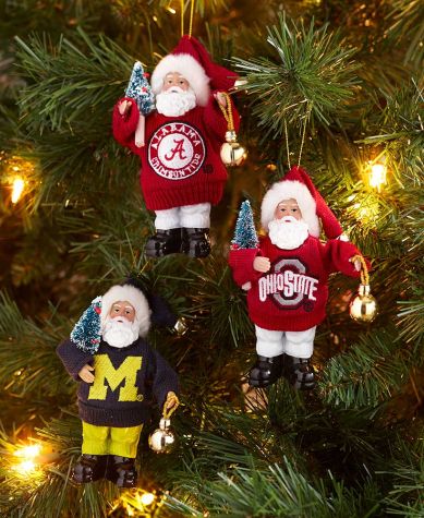 Collegiate Santa Ornaments