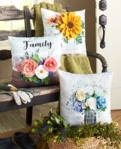 3-D Floral Accent Pillows
