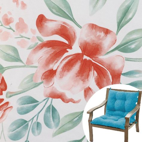 Printed Outdoor Cushion Collection - Terra Cotta Floral High Chair