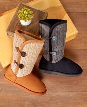 Women's Sherpa-Lined Knitted Winter Boots