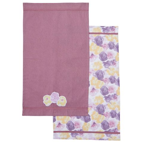 Sets of 2 Purple Floral Towels