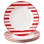 Candy Cane Serving Collection - Set of 4 Dessert Plates
