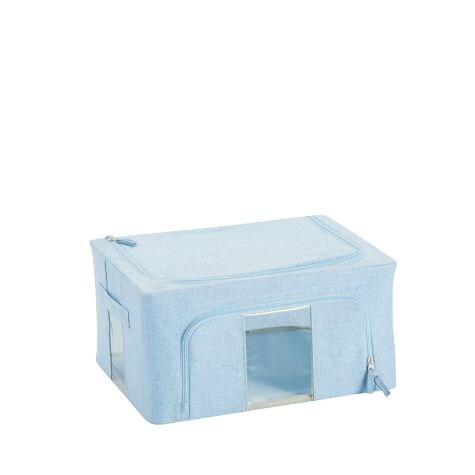 Springtime Collapsible Storage Boxes with Windows - Small Storage Bin Sterling Blue