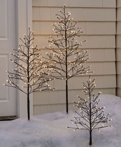 Lighted Outdoor Twig Trees with Timer