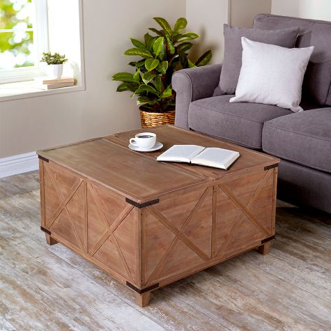 Barn Door Coffee Tables with Storage
