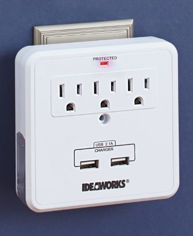 USB Outlet Multiplier with Surge Protector