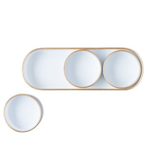 White and Gold Serving Pieces