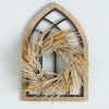 Modern Farmhouse Collection - Natural Window Pane Wall Arch with Wreath
