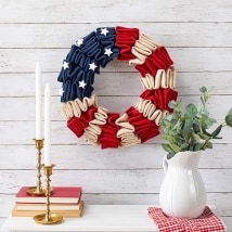 Americana Stars and Stripes Burlap Wreath