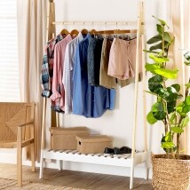 Wood Storage Rack with Shelving