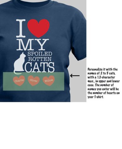 Personalized Spoiled Rotten Cats T-Shirt