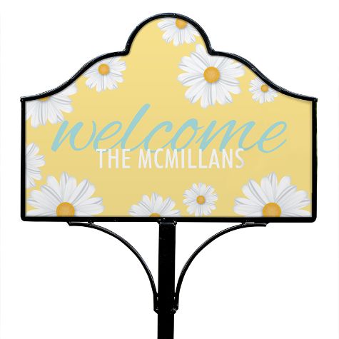 Personalized Yellow Welcome Yard Sign Magnet