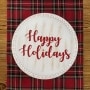 12" Beaded Holiday Trays - Happy Holidays