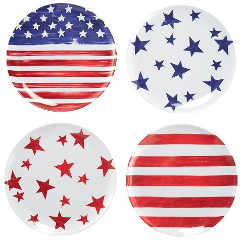 Americana Tabletop Collection - Set of 4 Melamine Dinner Plates
