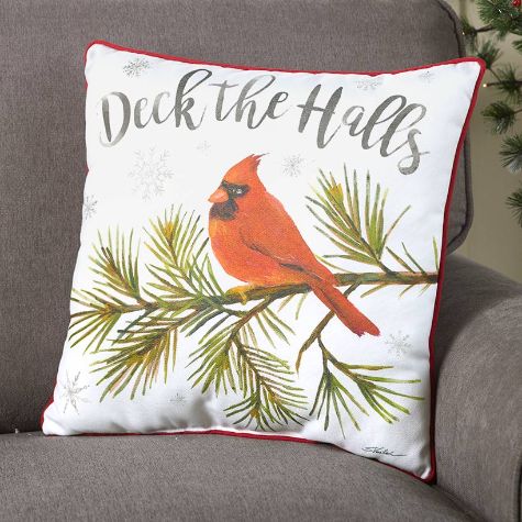100% Cotton Cardinal Decorative Pillows