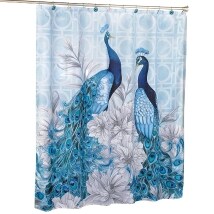 Blue Peacock Bath Collection - Shower Curtain